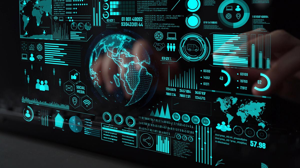 Website performance and security monitoring dashboard showing system stability and analytics